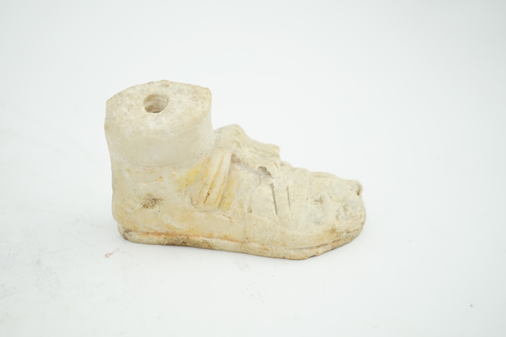 A Roman carved marble model of a sandalled foot